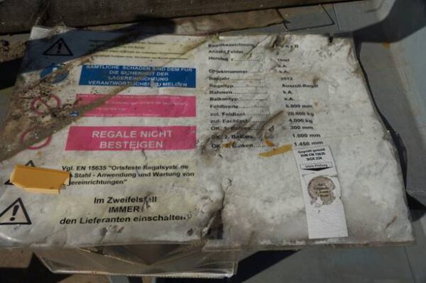 2 Stück Schwerlast Roll–Aus–Regale für Langgut, Auszugregale, zweiseitig, Fa. Thiele inkl. Säulenschwenkkran Fa. Vetter, 2,5to mit 8m Ausladung – gebraucht - : – Bild 31