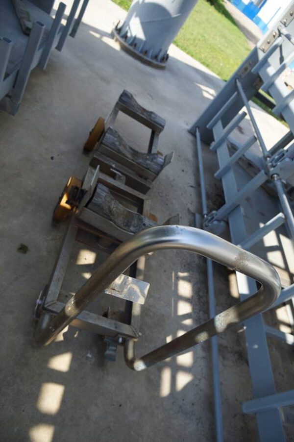 2 Stück Schwerlast Roll–Aus–Regale für Langgut, Auszugregale, zweiseitig, Fa. Thiele inkl. Säulenschwenkkran Fa. Vetter, 2,5to mit 8m Ausladung – gebraucht - : – Bild 34