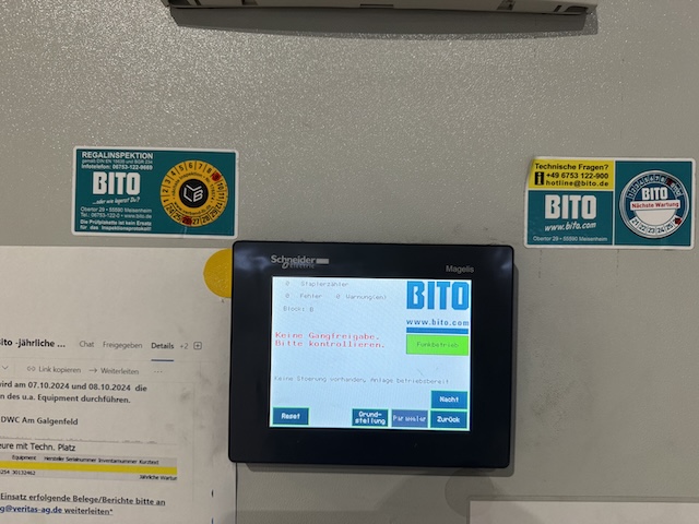 Palettenverschieberegalanlage, Bito, Höhe ca. 8m, 900kg / Palette, 3,60m Traversen, ca. 2.684 Stellplätze - gebraucht - : lagertechnik Palettenverschieberegalanlage, Bito, Höhe ca. 8m, 900kg / Palette, 3,60m Traversen, ca. 2.684 Stellplätze - gebraucht - : – Bild 15