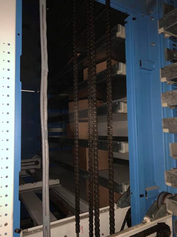7 Stück Lagerlift, Kardex, ca. 6,30m bzw 1x 6,90m hoch (kürzbar), 2 Tablargrößen, 215/230kg pro Tablar, 1 Gerät 150kg – gebraucht -: – Bild 5