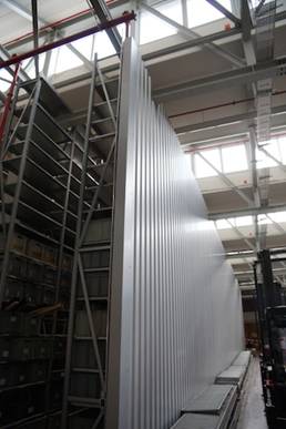 Fachbodenregalsystem, Höhe ca. 6,80m, bzw. ca. 3,80m, 150kg pro Boden, ca. 1,30 x 0,6m – gebraucht - : lagertechnik