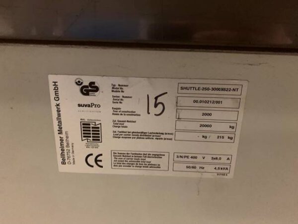 7 Stück Lagerlift, Kardex, ca. 6,30m bzw 1x 6,90m hoch (kürzbar), 2 Tablargrößen, 215/230kg pro Tablar, 1 Gerät 150kg – gebraucht -: – Bild 22