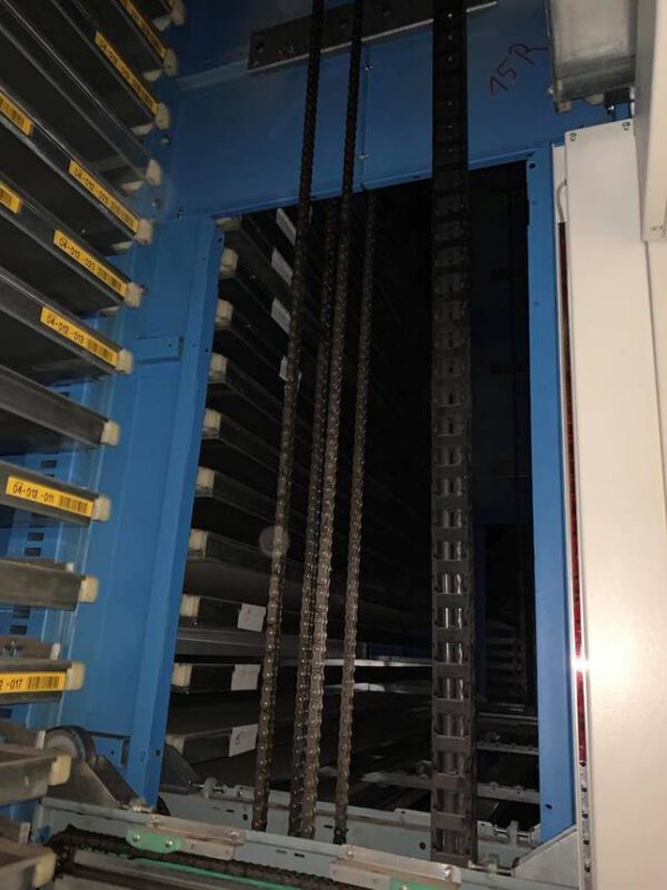7 Stück Lagerlift, Kardex, ca. 6,30m bzw 1x 6,90m hoch (kürzbar), 2 Tablargrößen, 215/230kg pro Tablar, 1 Gerät 150kg – gebraucht -: – Bild 25