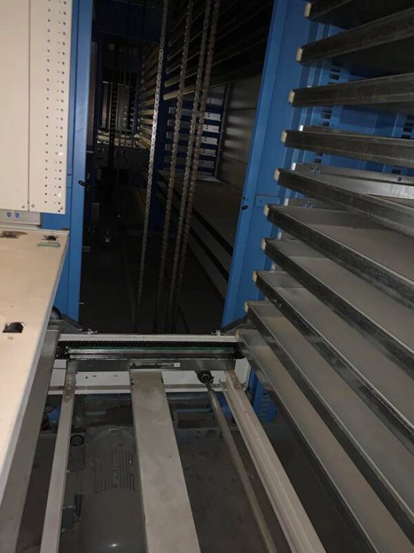 7 Stück Lagerlift, Kardex, ca. 6,30m bzw 1x 6,90m hoch (kürzbar), 2 Tablargrößen, 215/230kg pro Tablar, 1 Gerät 150kg – gebraucht -: – Bild 35