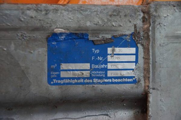 5 St. stapelbare Kippbehälter, verzinkt, inkl. 1 Staplertraverse - gebraucht- : – Bild 6