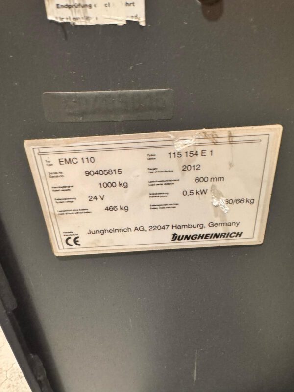4 x Elektro-Deichselstapler, Jungheinrich, EMC 110 – Bild 12