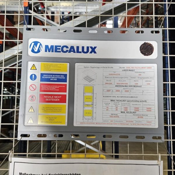 Radio-Shuttle Palettenregal für Europaletten etc. ähnlich  Einfahrregal, Mecalux, 800kg / Palette, max. 5776 Palettenstellplätze – Bild 13