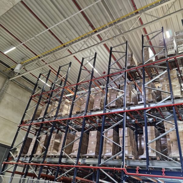 Radio-Shuttle Palettenregal für Europaletten etc. ähnlich  Einfahrregal, Mecalux, 800kg / Palette, max. 5776 Palettenstellplätze – Bild 16