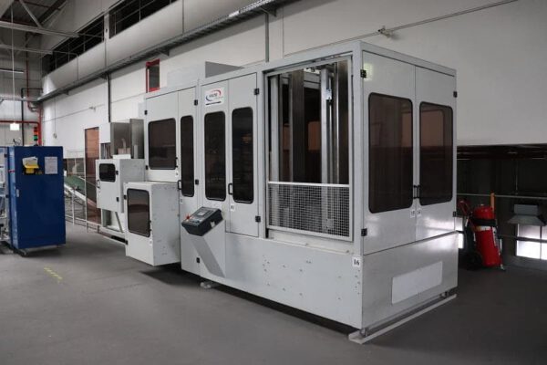 Verpackungslinie: System fur Aufrichten, Fixieren und Verschliessen von Kartons - Pac 600 - gebraucht - :