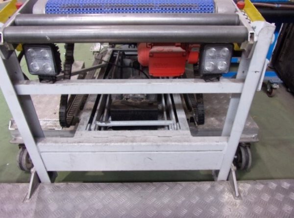Ausziehbares Teleskopförderband, Aluminium, Länge 8000 – 20.700mm Nutzbreite 600 mm Gliedband, mit hydraulisch höhenverstellbarer Arbeitsbühne – Bild 7