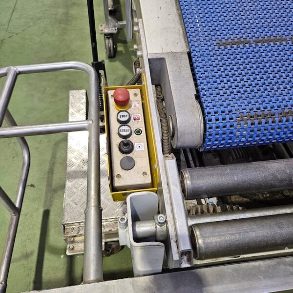 Ausziehbares Teleskopförderband, Aluminium, Länge 8000 – 20.700mm Nutzbreite 600 mm Gliedband, mit hydraulisch höhenverstellbarer Arbeitsbühne – Bild 9